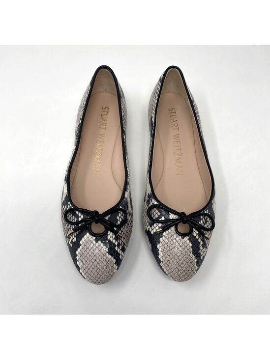 Stuart Weitzman Shoes - Nib Stuart Weitzman Gabby Ballet Leather Snakeskin Print Flats Roccia - Sz 7